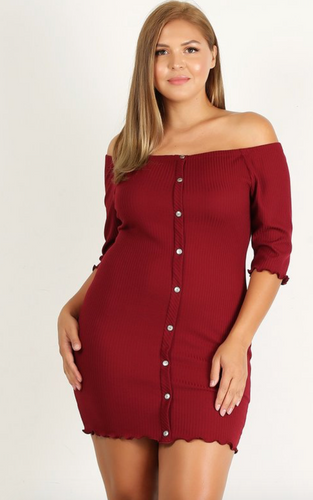 Conflicted off the shoulder Curvy dress