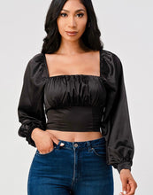 Load image into Gallery viewer, Long sleeve satin top