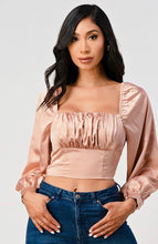 Load image into Gallery viewer, Long sleeve satin top